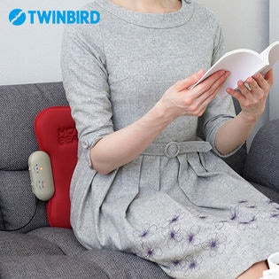 ツインバード(TWINBIRD)/ホットシートマッサージャー HOT BEAT (レッド)/EM-2538R
