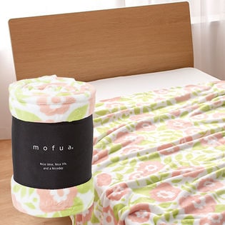 [毛布/ダブル/ピンク]mofua(モフア)/プレミアムマイクロファイバー 花柄/500003S4