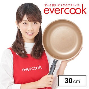 エバークック フライパン 30cm IH対応 レッド 1年保証 ドウシシャ