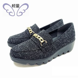 3E幅広ビット飾りマニッシュ801 / ブラック / 24.0cm