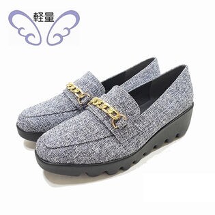 3E幅広ビット飾りマニッシュ801 / ネイビー / 24.0cm