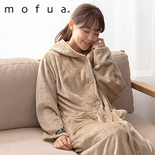 モカベージュ]mofua プレミアムマイクロファイバー着る毛布 フード付