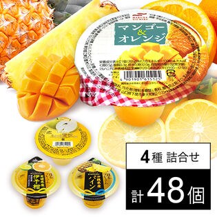 ゼリー4種セット(マンゴー＆オレンジ/フルティシエちょっと贅沢 梨/フルティシエ 日本プレミアム 沖縄県産パイン/フルティシエ 日本プレミアム 愛媛県産伊予柑 徳島県産すだち果汁仕立て)
