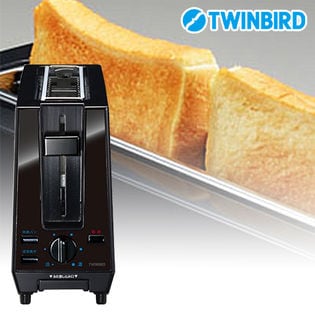 ツインバード(TWINBIRD)/ibistory ポップアップトースター (ブラック)/TS-4424B