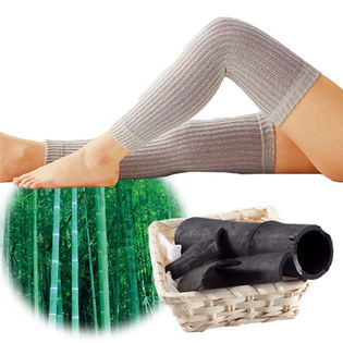 〈2枚組〉グレー 竹炭ゆったりサポーター ひざ用ロング【TS仕様】