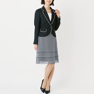 ベルメゾン フォーマル 2ジャケット 千鳥柄ワンピース3点スーツ X1fa9 E ブラック 21abrを税込 送料込でお試し サンプル百貨店 Muse Co