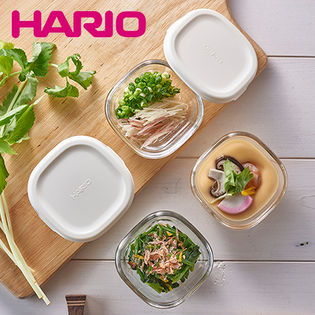 [オフホワイト]HARIO(ハリオ)/耐熱ミニ角小鉢4個セット/MKK-2012-OW