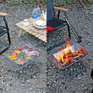 キャプテンスタッグ/V型 スマートグリル (ゴトク付/収納バッグ付)/UG