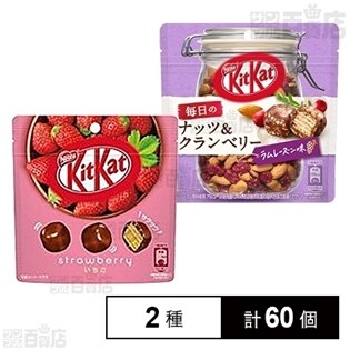 キットカット ビッグリトル いちご パウチ／毎日のナッツ＆クランベリーラムレーズン味 パウチ