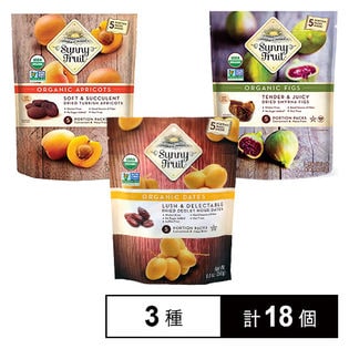 【3種 計18個】トルコ産有機JASソフト(いちじく/アプリコット/デーツ)