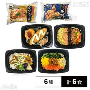 [冷凍]【6種計6食】 弁当セット(天丼/かつ丼/ビビンバ/のり弁/トルコライス/カレードリア)