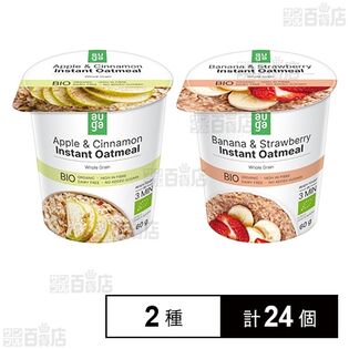 JAS有機フルーツオートミール2種セット(アップル&シナモン 60g / バナナ&ストロベリー 60g)