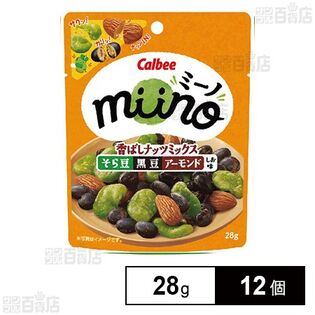 カルビー ミーノ 香ばしナッツミックス そら豆 黒豆 アーモンド しお味 28g