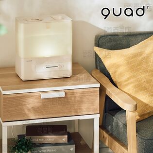 【アイボリー/約4L】QUADS(クワッズ)/上部給水式 超音波加湿器「エルモイスト」(抗菌カートリッジ付/無段階調節)/QS540IV