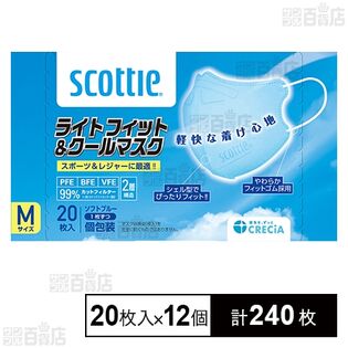 スコッティ ライトフィットクールマスク ブルー Mサイズ 20枚入