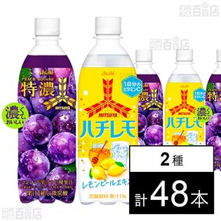三ツ矢 特濃グレープスカッシュ PET 500ml / ハチレモ PET 500ml