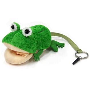 【カエル・グリーン】ぬいぐるみイヤホンジャック