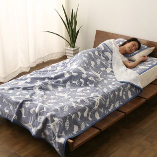 アニマル柄 ネイビー 日本製 ふんわりおぼろタオルケット シングルサイズを税込 送料込でお試し サンプル百貨店 株式会社エムール