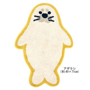 【1枚】アニマルマット　ごろりんアザラシマット、約49×71cm