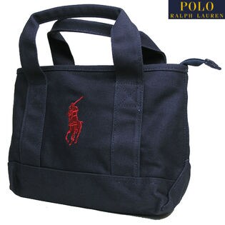ラルフローレン ポロゴルフ スモールトートバッグ　ポニー刺繍　濃紺&赤 POLO RALPH LAUREN（ポロ・ラルフローレン） トートバッグ