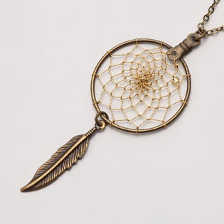 1インチ(2.5cm)　ドリームキャッチャー　ネックレス　DCB2P　真鍮色