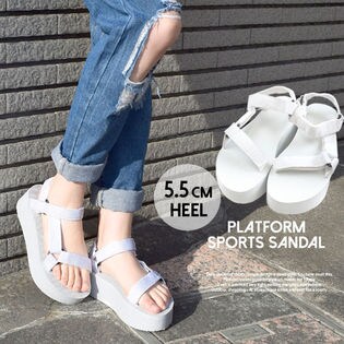 スタイルアップが叶う5.5cmの厚底ソール スポーツサンダル レディース 厚底 プラットフォーム
