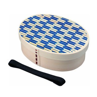 【青】紀州曲げわっぱ弁当箱 矢羽