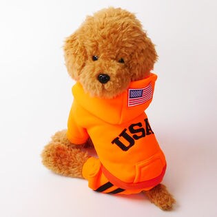 50円クーポン対象】「オレンジ・XXL」USAロゴが可愛い つなぎタイプの