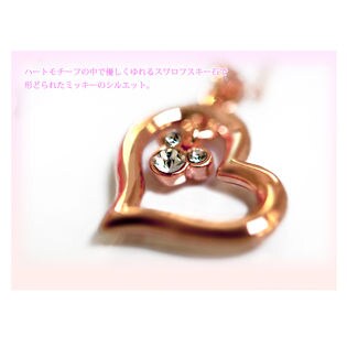 24金加工【ハート 第二のダイヤモンド スワロフスキー ネックレス 