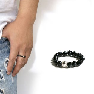 メンズ オニキス リング 64面カット 天然石 リング パワーストーン 指輪