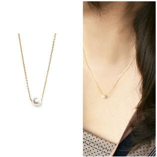 1粒　パール ネックレス　パールネックレス 華奢 細い チェーン