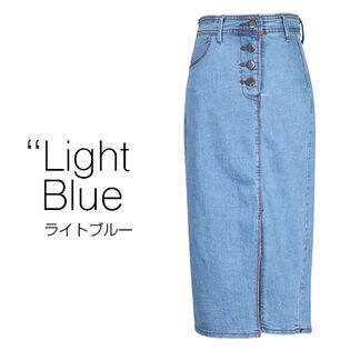 CLANE デニムタイトスカート ライトブルー 100円クーポン対象】【ライトブルー Mサイズ】Vスリットデニムタイト