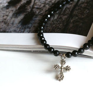 オニキス ネックレス クロスデザインを税込 送料込でお試し サンプル百貨店 ジュエリーアクセサリー マイスタ