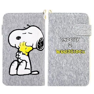 全機種対応(iphone GALAXY Xperia等)【手帳型 スマホケース】スヌーピー スェード