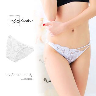 【100円クーポン対象】【ホワイト】サイドストリングレースショーツ