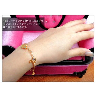 18金仕上げ【ミッキー スワロフスキー ブレスレット アンクレット