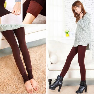 【100円クーポン対象】 【ブラウン】裏起毛のレギンス