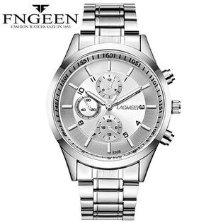 シルバーベルト シルバー メンズクロノグラフ腕時計 3気圧防水 薄型モデル 大きめ文字盤がオシャレを税込 送料込でお試し サンプル百貨店 ゲインマート