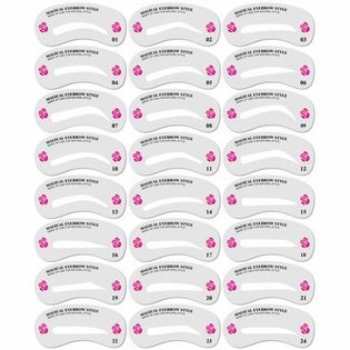 24種類 眉毛テンプレート24枚セット 太眉対応 24パターン 眉毛を気分で使い分け 眉用ステンシル