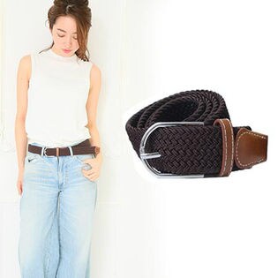 【ブラウン】ゴムメッシュベルト 伸びるメッシュゴムでらくらく＆しっかりホールド！