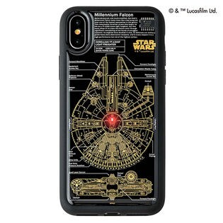 黒 iPhone Xケース スター・ウォーズ FLASH M-FALCON 基板アート