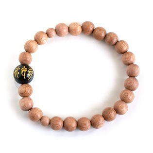 数珠 ローズウッド オニキス 梵字 ブレスレット