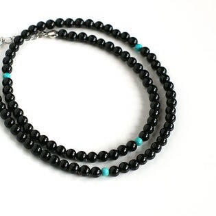 メンズ ネックレス オニキス ターコイズ 2連ブレスレット ブラックネックレスを税込 送料込でお試し サンプル百貨店 ジュエリーアクセサリー マイスタ