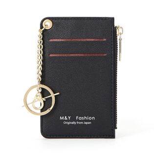 【ブラック】パスケース 定期入れ ミニ財布 コインケース小銭・カード・鍵を纏めて一つに収納可能