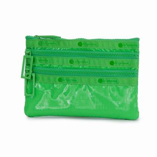 [LeSportsac]3-ZIP COSMETIC ポーチ / グリーン