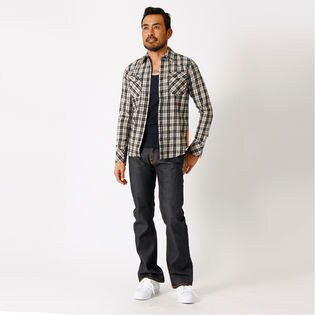 [Nudie Jeans]MENS GUNNAR CHECK SHIRT / ブラック【XS】