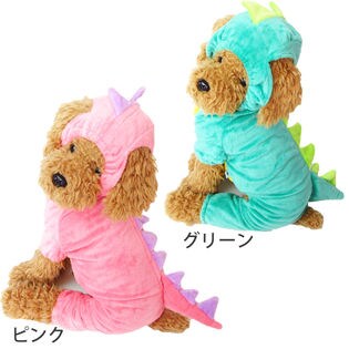 グリーン S 犬 服 犬服 犬の服 つなぎ カバーオール ロンパース 恐竜 ハロウィンを税込 送料込でお試し サンプル百貨店 はっぴーdog 株式会社nexus