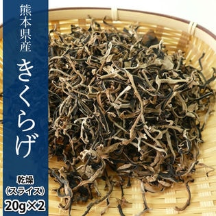 きくらげ 乾燥木耳スライス【計40g(20g×2袋)】 熊本県産