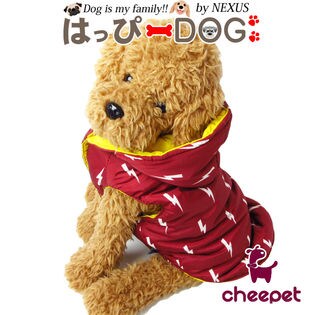 【レッド/L】犬 服 犬服 犬の服 アウター ダウン風 コート ジャケット ドッグウェア