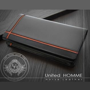 オレンジライン United Homme 長財布 馬革牛革 ロングウォレット クロスラインを税込 送料込でお試し サンプル百貨店 Flag